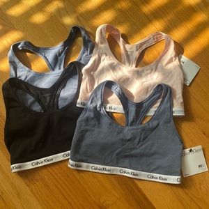 Calvin Klein 4 pc Bralette bundle size M
